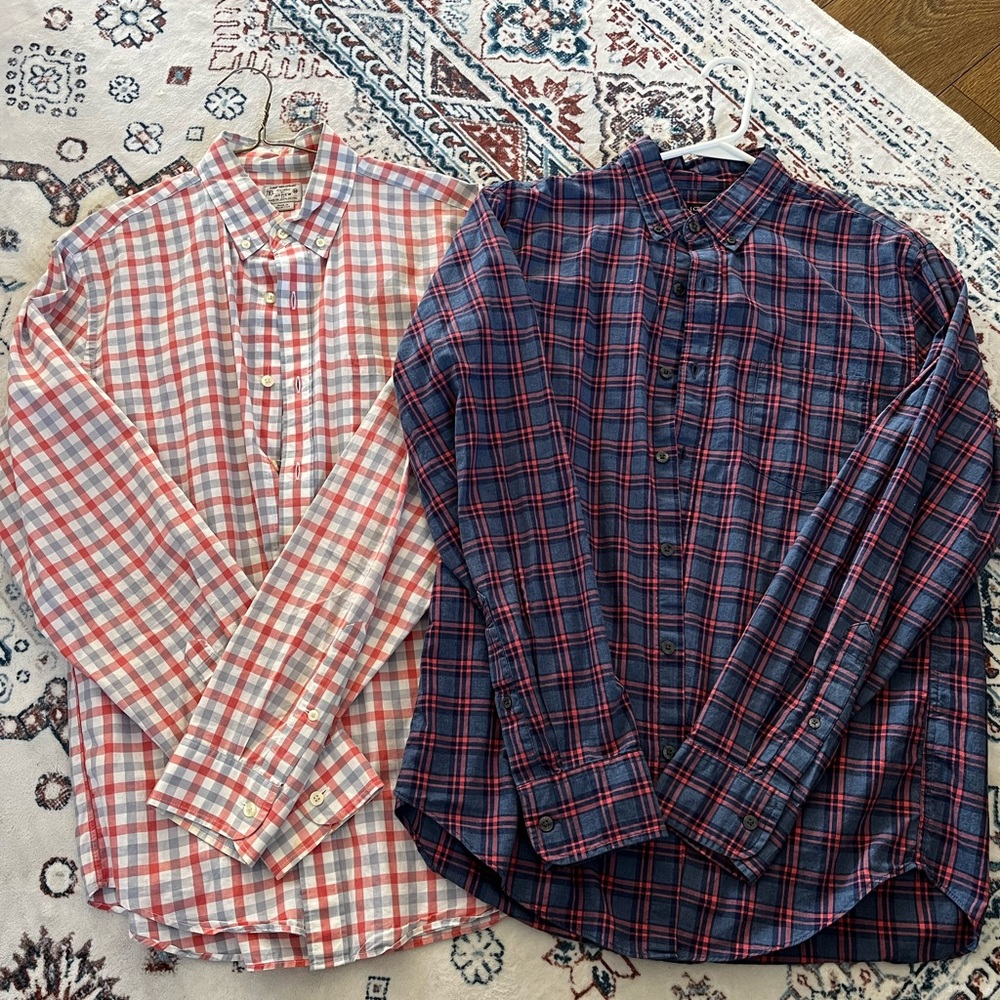 J. Crew Red and Blue Plaid Men's Shirts